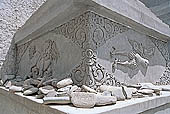 Ladakh - Leh, detail graved on a chorten 